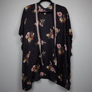 Loft grey floral short kimono-M/L